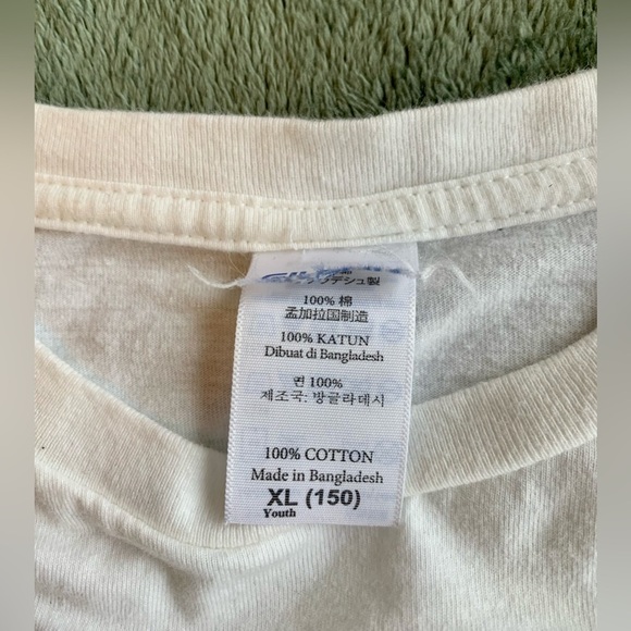 100% Cotton Cropped White T-Shirt - Picture 3 of 3